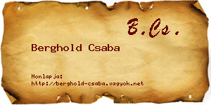 Berghold Csaba névjegykártya