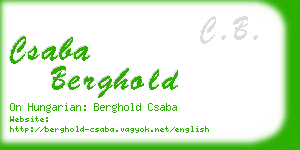 csaba berghold business card